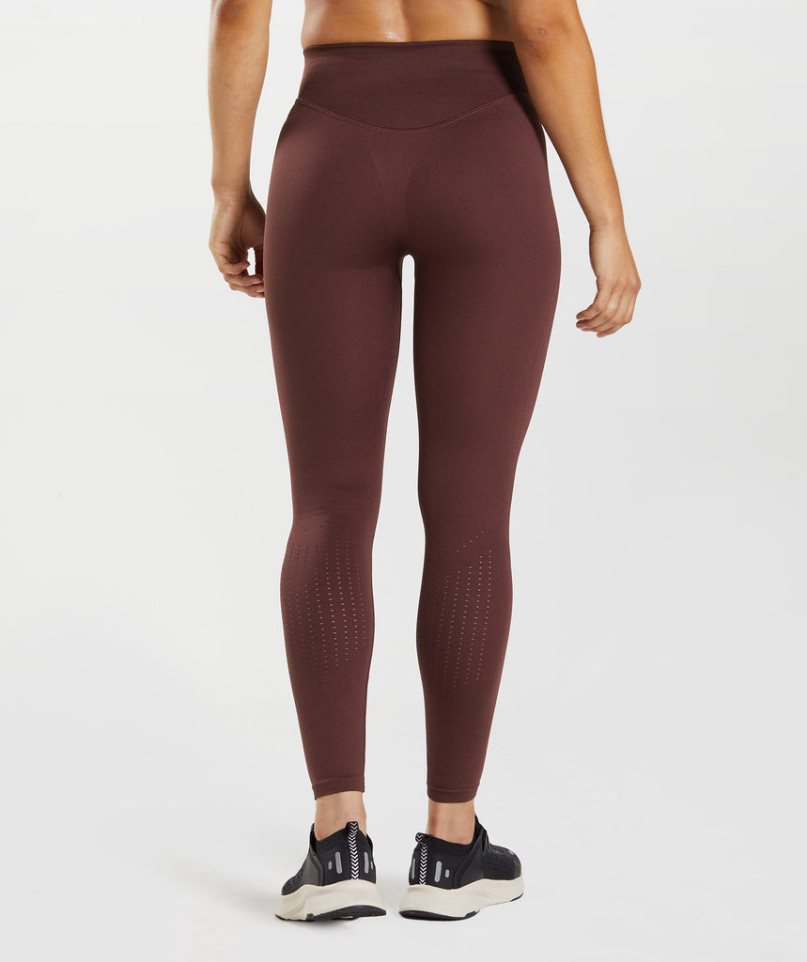 Legginsy Gymshark Sweat Seamless Sculpt Damskie Bordowe | PL 263CLA